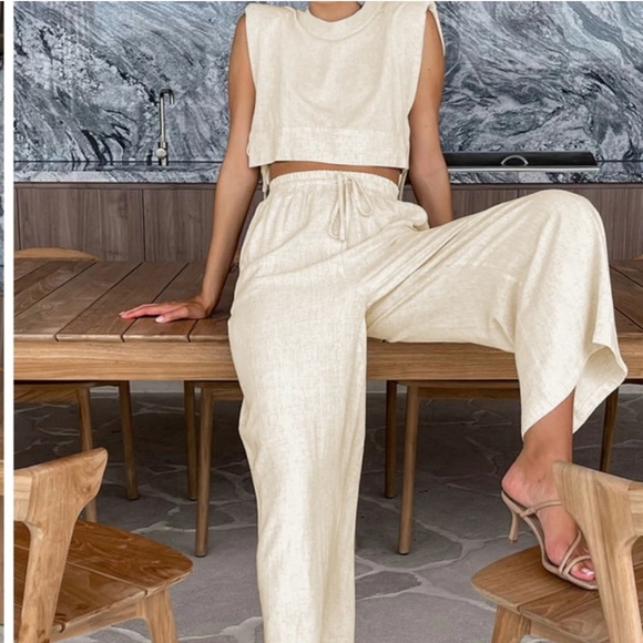 NWT Commense Utility Linen Two Piece  Pant Set XL - Picture 5 of 6